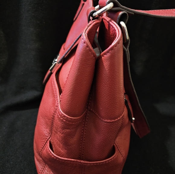 Tignanello Dark Red Leather Shoulder Bag - Picture 5 of 16